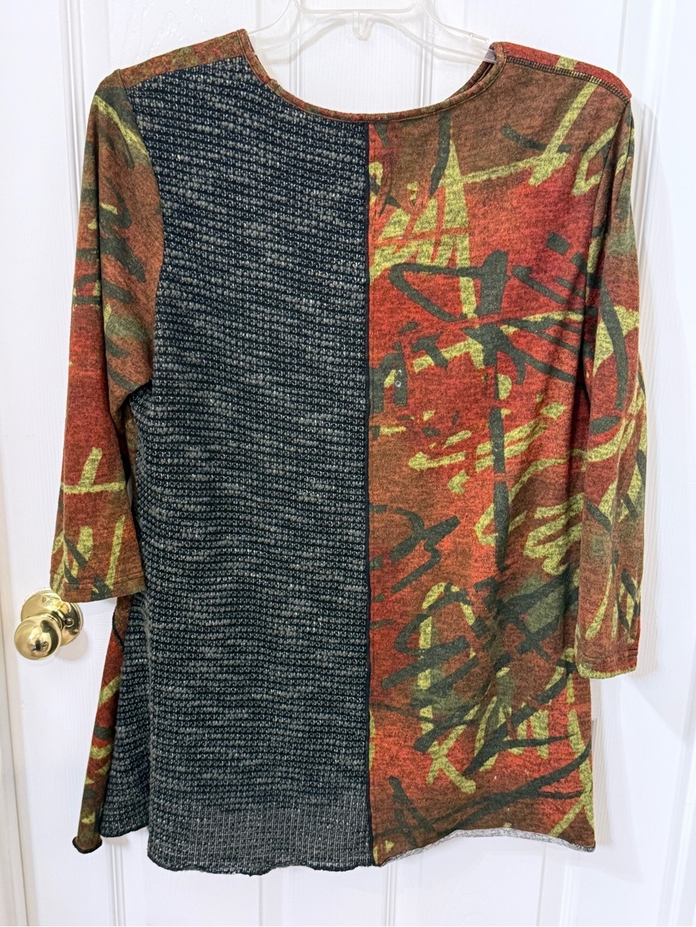 Multiples Patchwork Tunic in Rust, Olive & Black - Picture 4 of 6